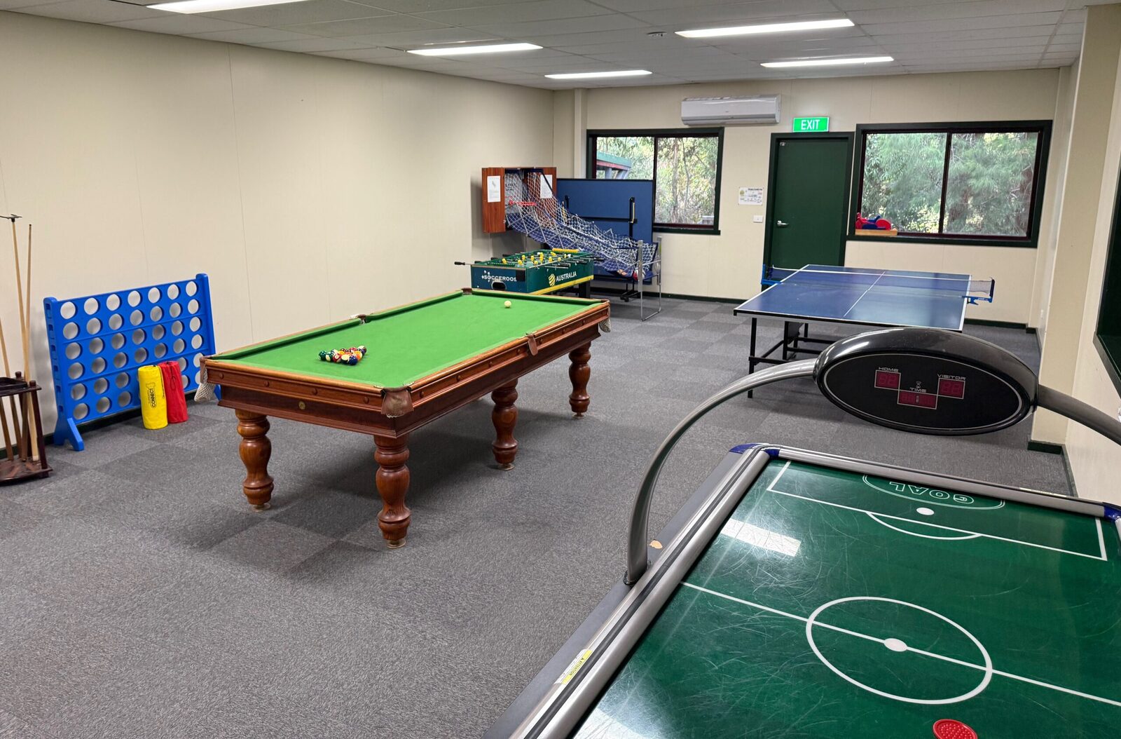 The games room at Oasis Camp