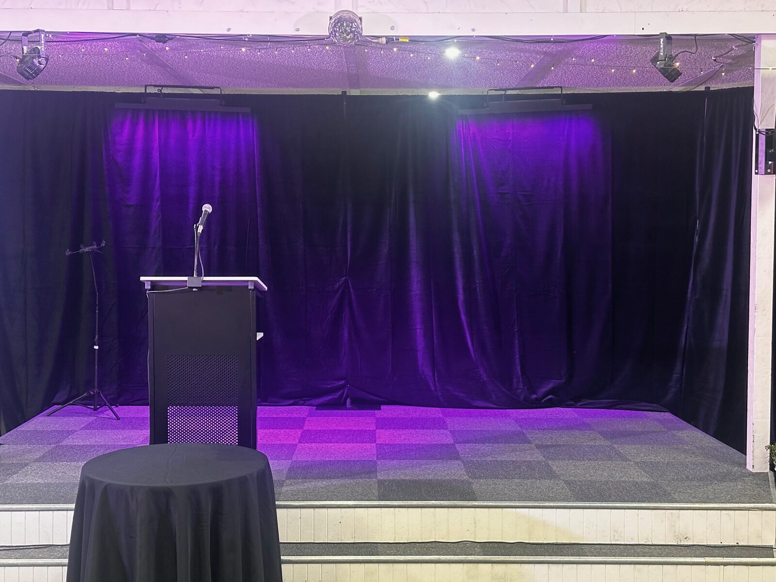 The event stage set up for a function